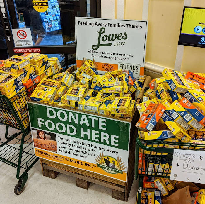 Lowes Food Donations to Feeding Avery Families
